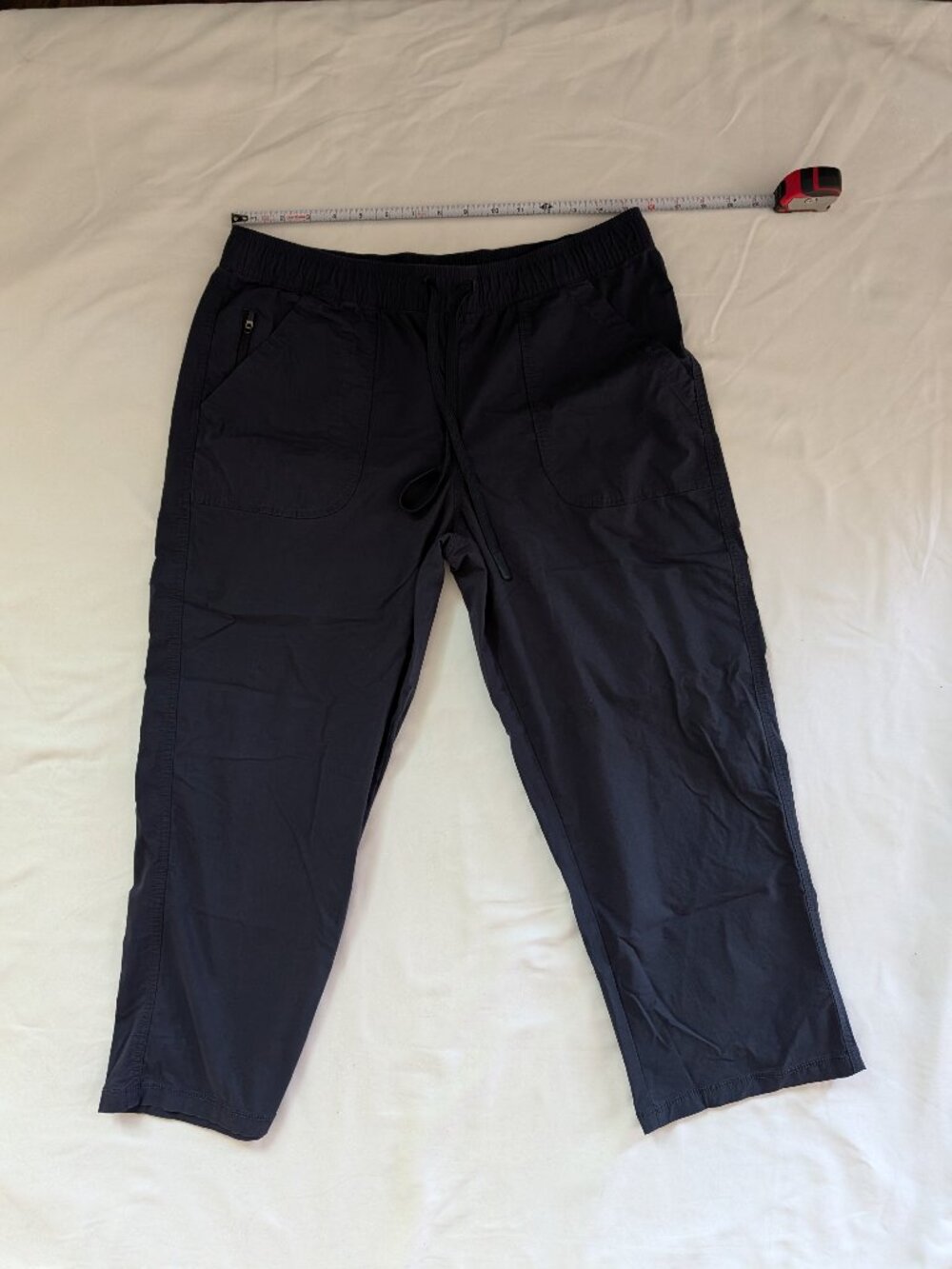 Title Nine Wide Leg Cropped Pants, Medium, Blue
